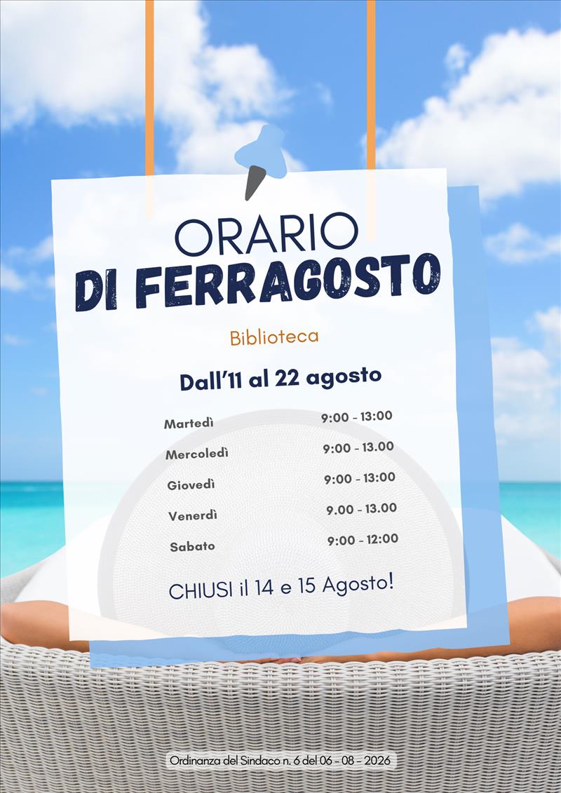 Biblioteca di Cerano - orario di Ferragosto