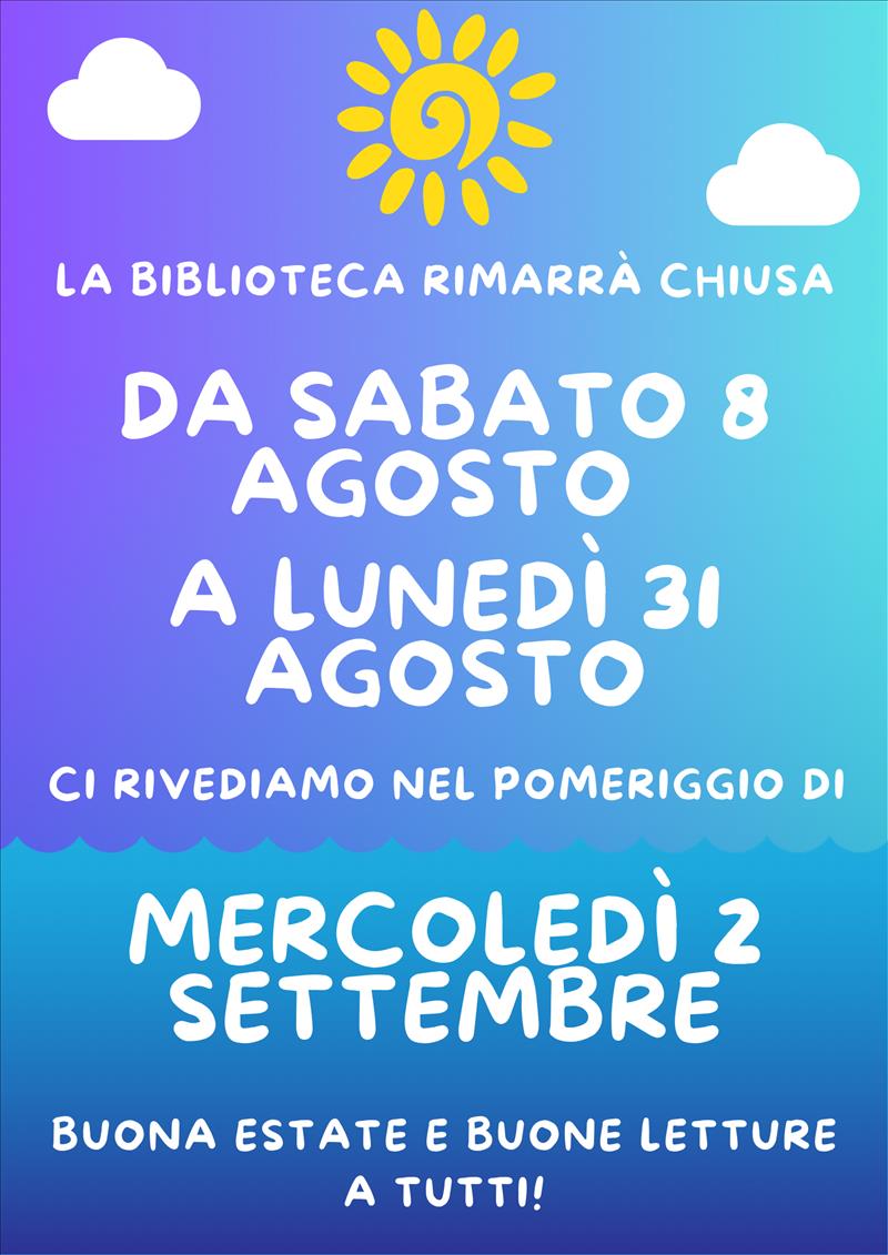 Biblioteca di Momo - Chiusura estiva