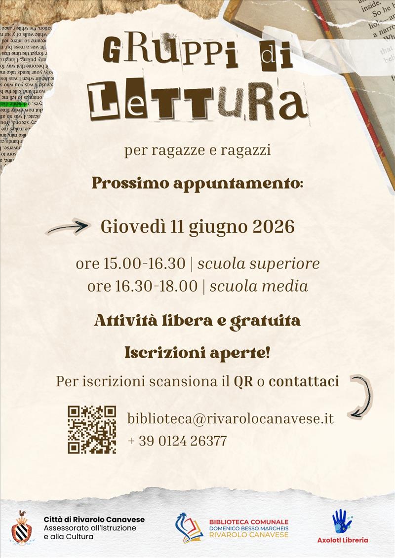 Gruppi di Lettura per ragazze e ragazzi in Biblioteca